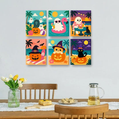 6 Mini Paintings | Spooky Zomer Set