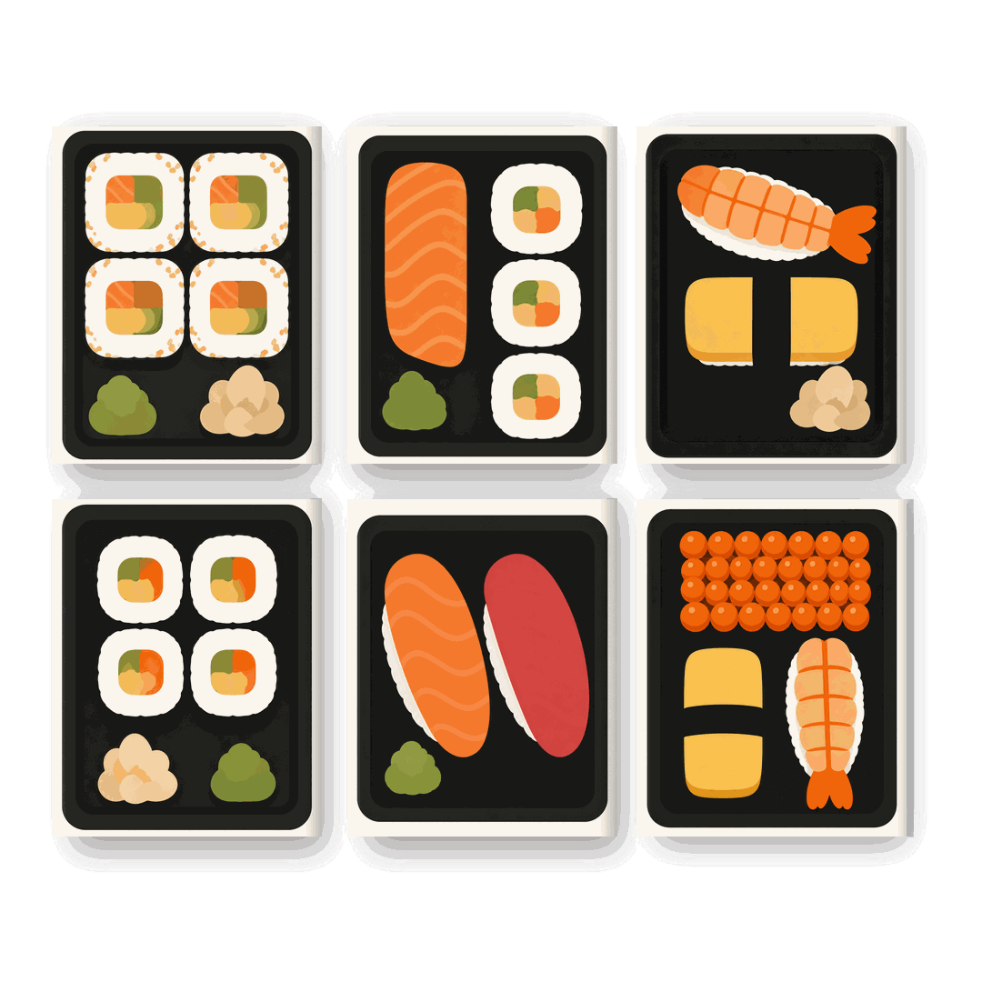 6 Mini Paintings | Sushi Afhaal Set