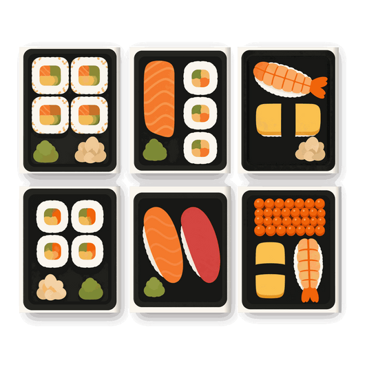 6 Mini Paintings | Sushi Afhaal Set