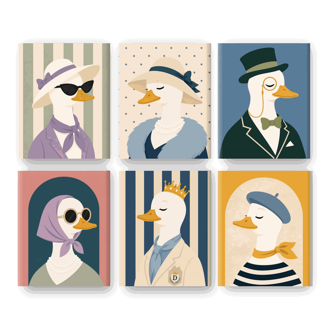 6 Mini Paintings | Fancy Eend Set