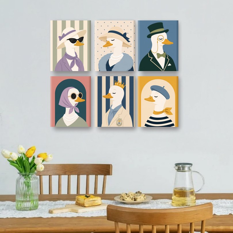 6 Mini Paintings | Fancy Eend Set