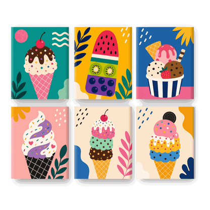 6 Mini Paintings | Ijsjes Set