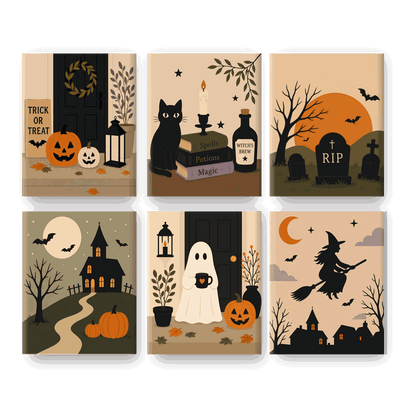 6 Mini Paintings | Halloween Veranda Set - Schilder Op Nummers