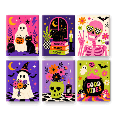 6 Mini Paintings | Kleurrijke Halloween Set