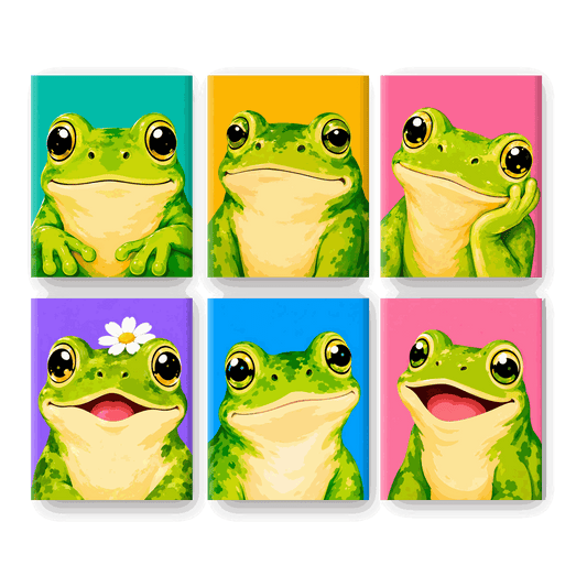 6 Mini Paintings | Vrolijke Kikker Set