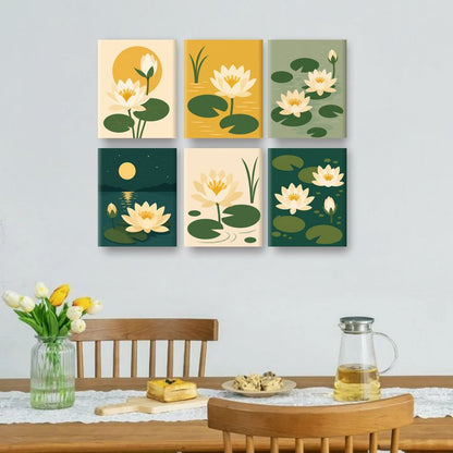 6 Mini Paintings | Lotus Set