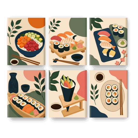 6 Mini Paintings | Poke Bowl Set
