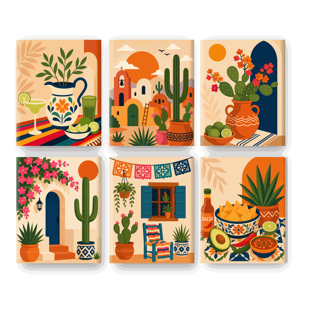 6 Mini Paintings | Margarita Set