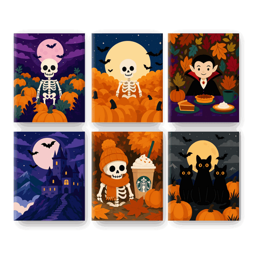 6 Mini Paintings | Herfst Spooktacular Set
