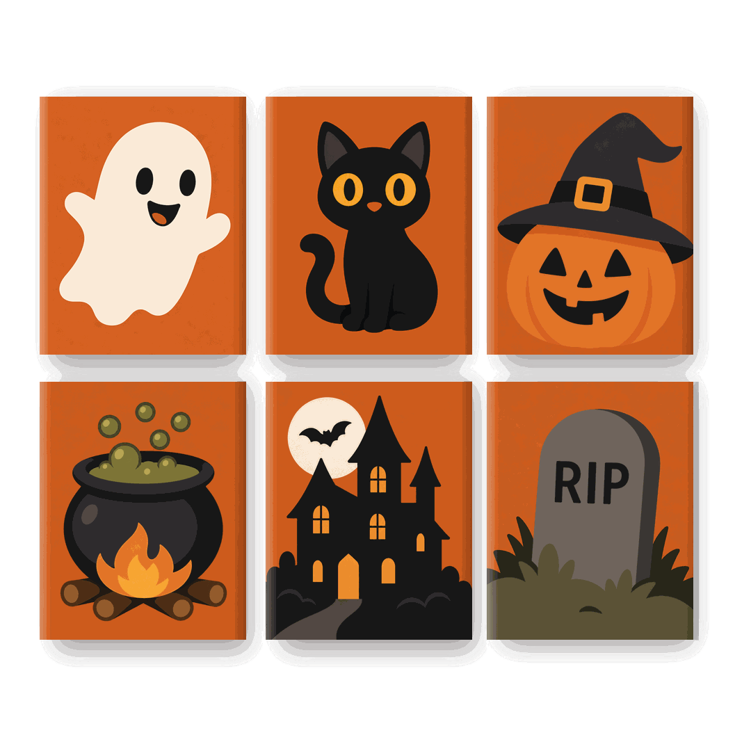 6 Mini Paintings | Klassieke Halloween Set
