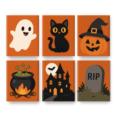 6 Mini Paintings | Klassieke Halloween Set