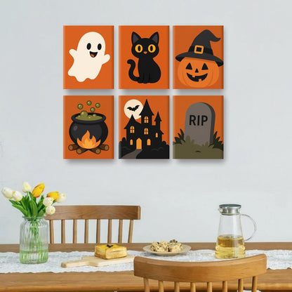 6 Mini Paintings | Klassieke Halloween Set