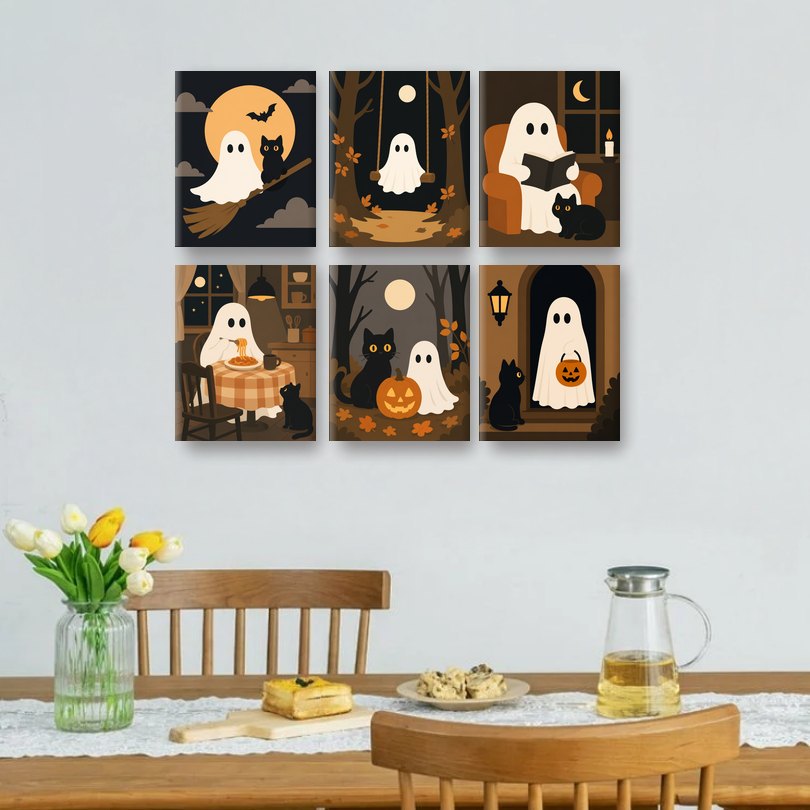 6 Mini Paintings | Gezellige Spook Verhalen Set