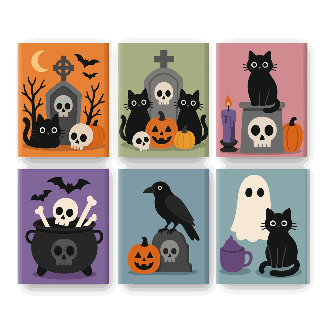 6 Mini Paintings | Spooky Kleine Vriendjes Set