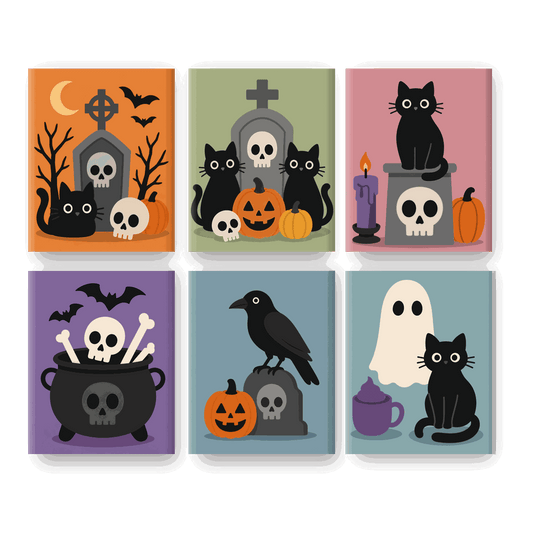 6 Mini Paintings | Spooky Kleine Vriendjes Set