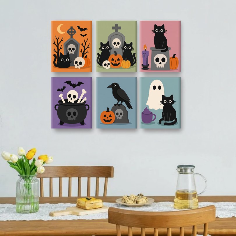 6 Mini Paintings | Spooky Kleine Vriendjes Set