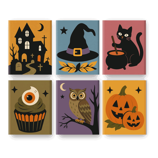 6 Mini Paintings | Spooky Posters Set