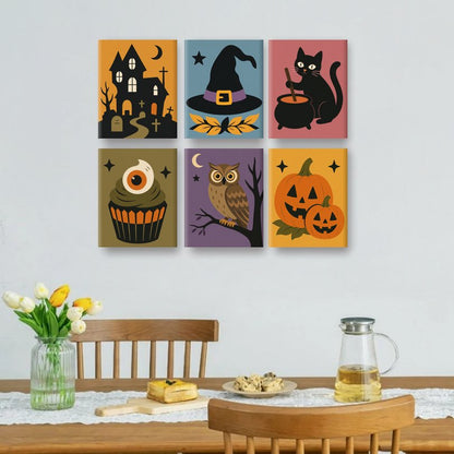 6 Mini Paintings | Spooky Posters Set