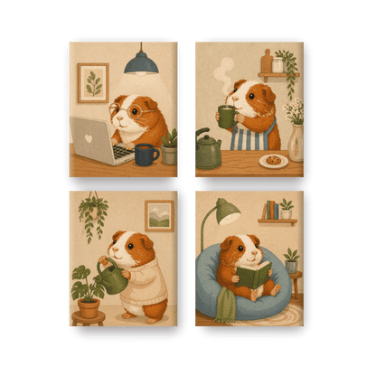 4 Mini Paintings | Cavia Set