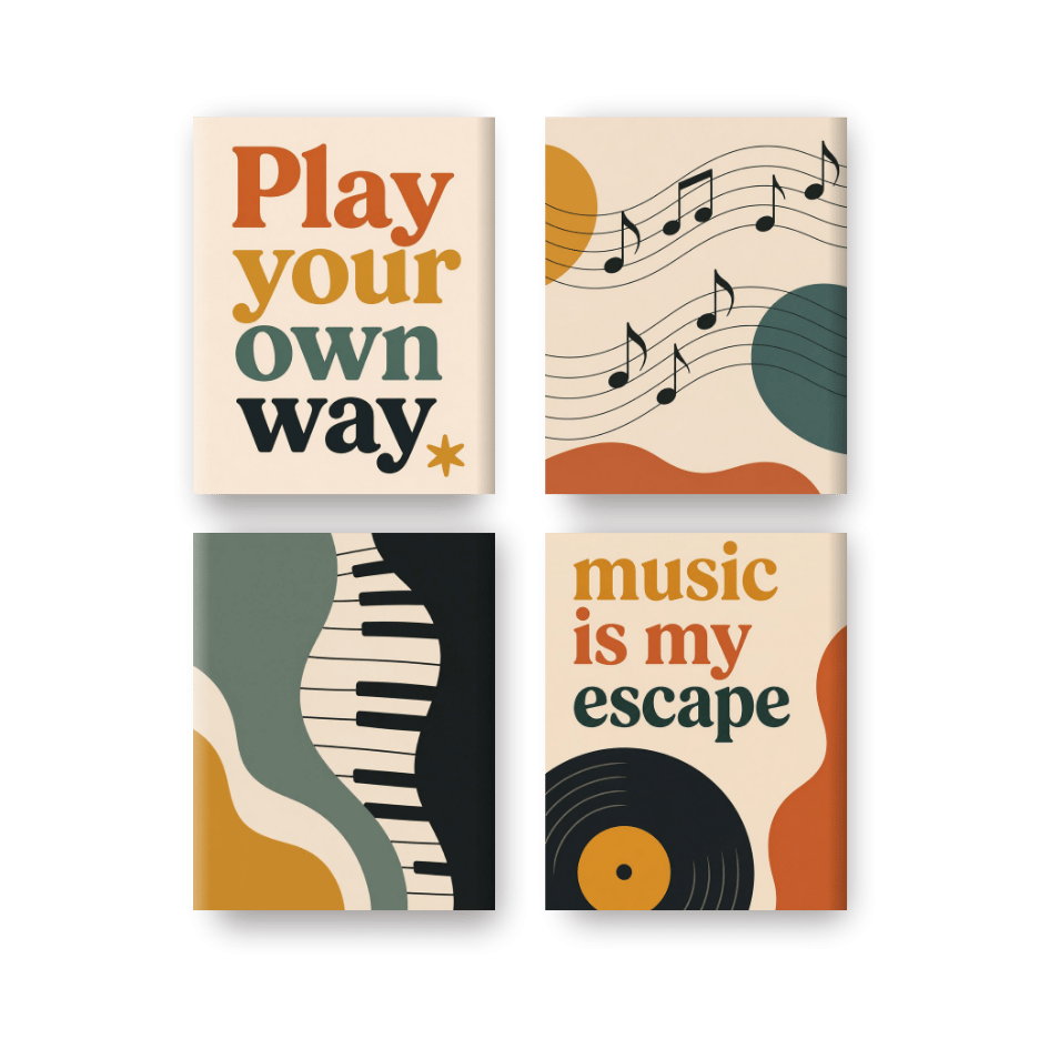 4 Mini Paintings | Muziek Set