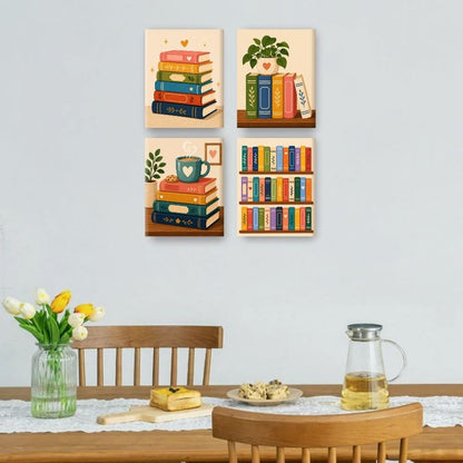 4 Mini Paintings | Gekleurde Boeken Set