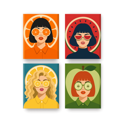 4 Mini Paintings | Tropicana Set