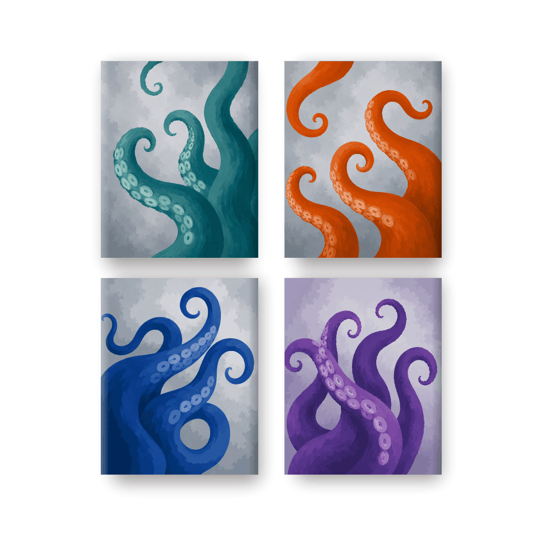 4 Mini Paintings | Tentakels Set - Schilder Op Nummers