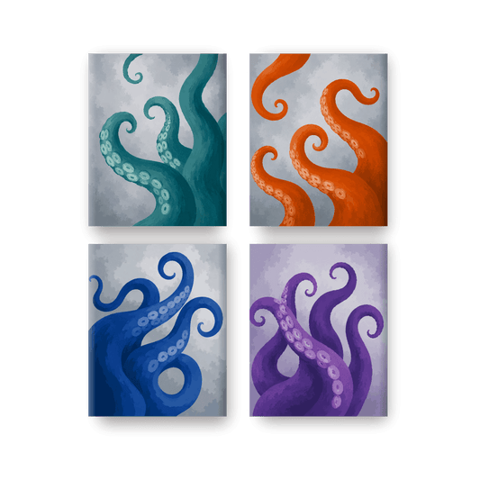 4 Mini Paintings | Tentakels Set - Schilder Op Nummers