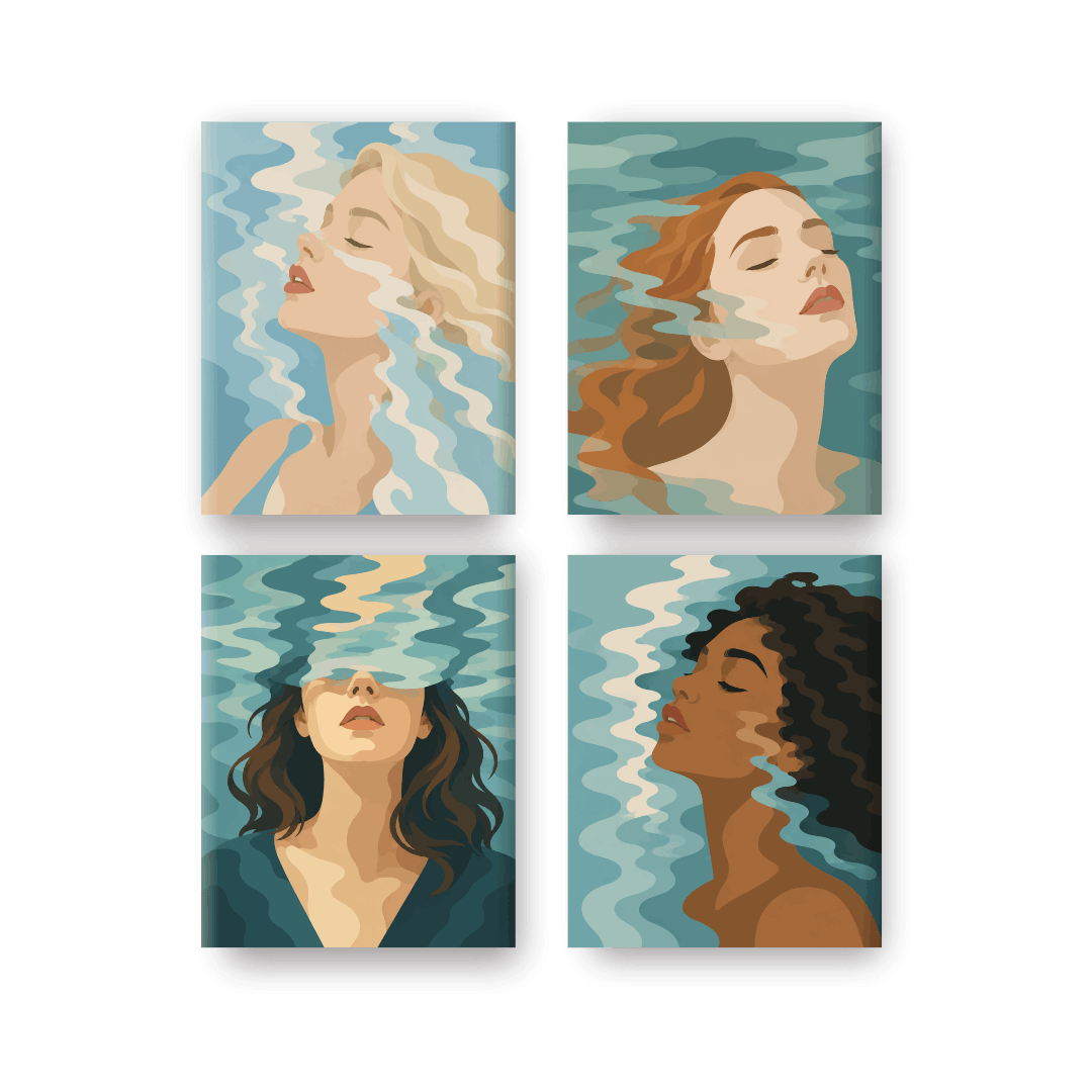 4 Mini Paintings | Onderwaterwereld Set