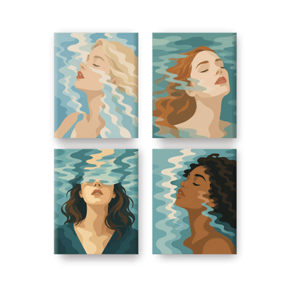 4 Mini Paintings | Onderwaterwereld Set