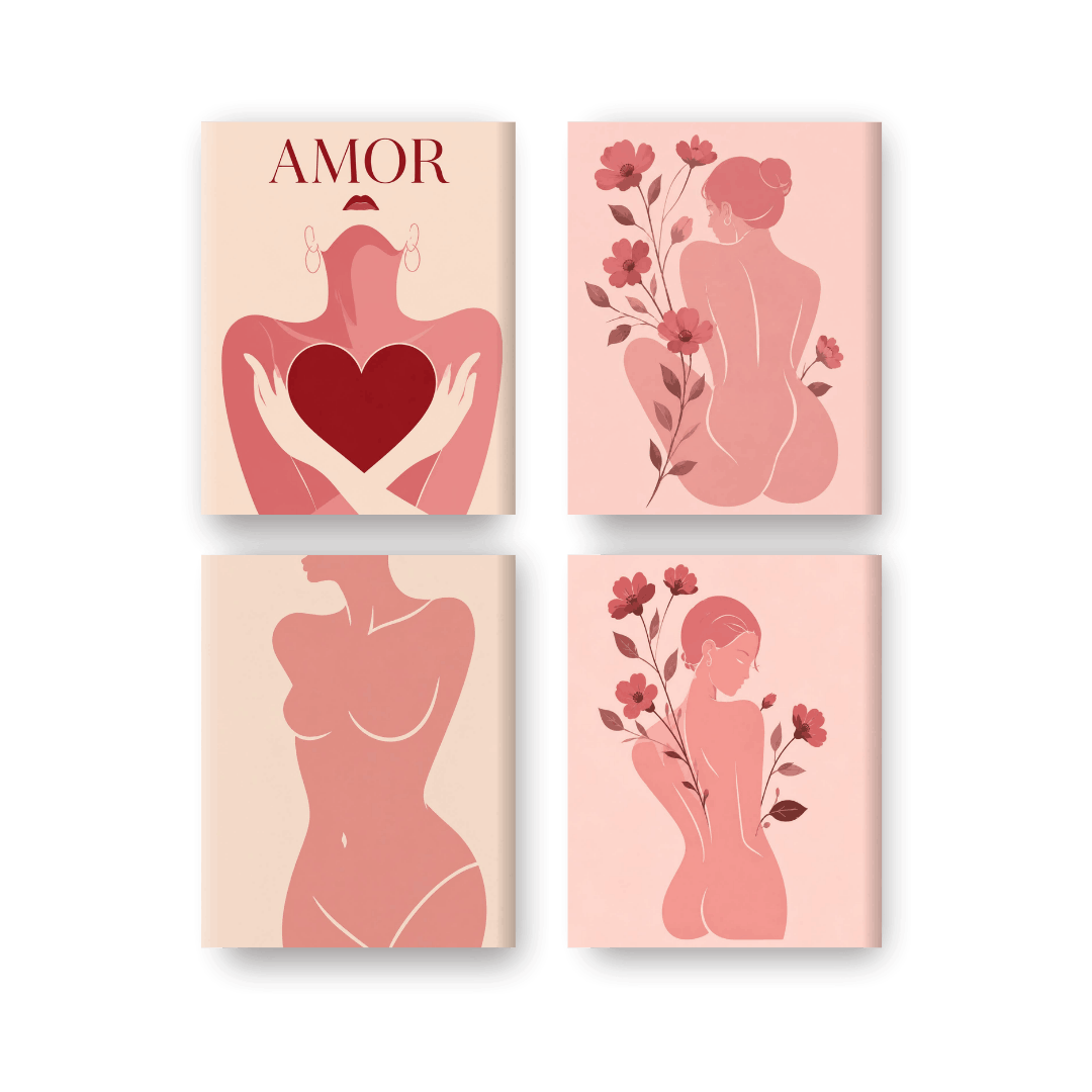4 Mini Paintings | Vrouwelijke Vorm Set