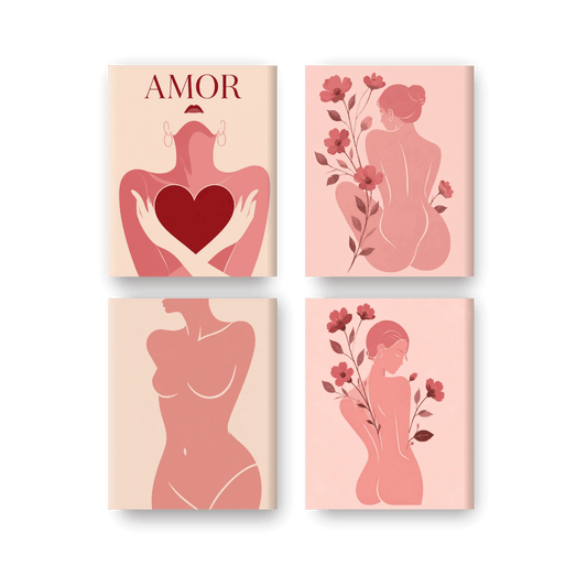 4 Mini Paintings | Vrouwelijke Vorm Set