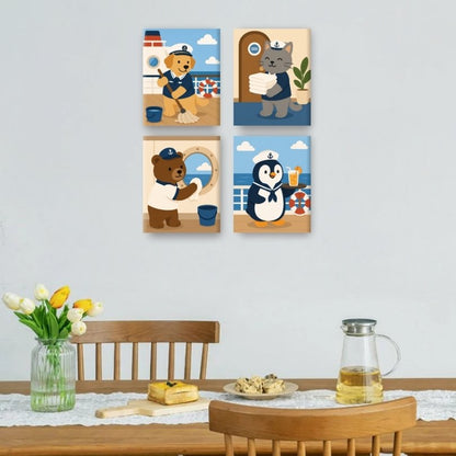 4 Mini Paintings | Matroos Dieren Set