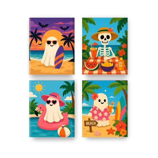 4 Mini Paintings | Tropische Geest Set