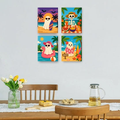 4 Mini Paintings | Tropische Geest Set