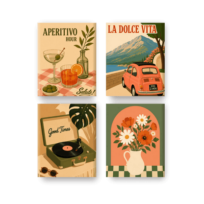 4 Mini Paintings | Aperitivo Set - Schilder Op Nummers