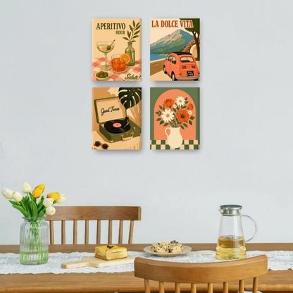 4 Mini Paintings | Aperitivo Set