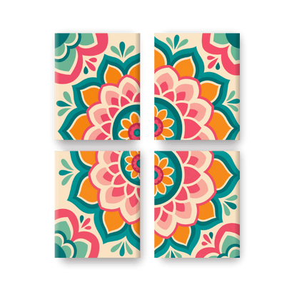 4 Mini Paintings | Kleurrijke Mandala Set