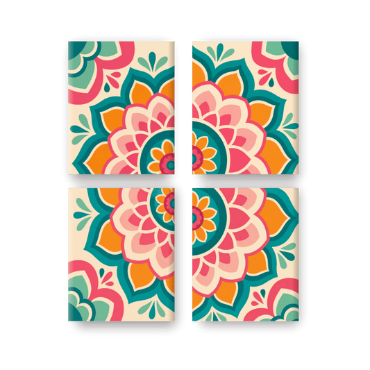4 Mini Paintings | Kleurrijke Mandala Set