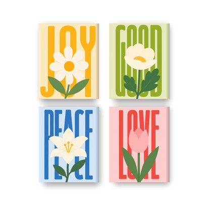 4 Mini Paintings | Vreugde Set - Schilder Op Nummers