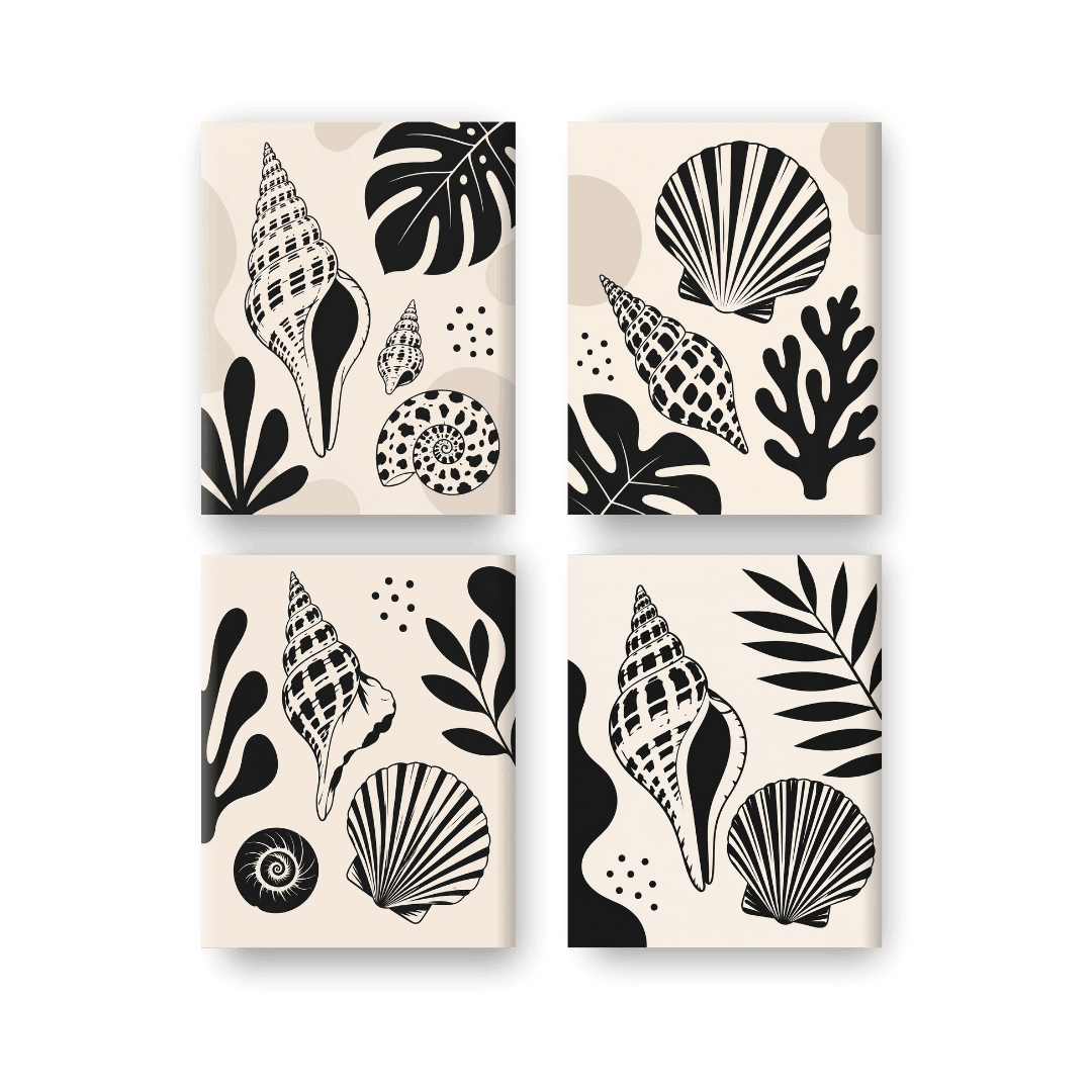 4 Mini Paintings | Zeeschelp Inkt Set