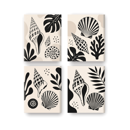 4 Mini Paintings | Zeeschelp Inkt Set