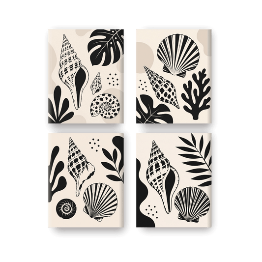 4 Mini Paintings | Zeeschelp Inkt Set