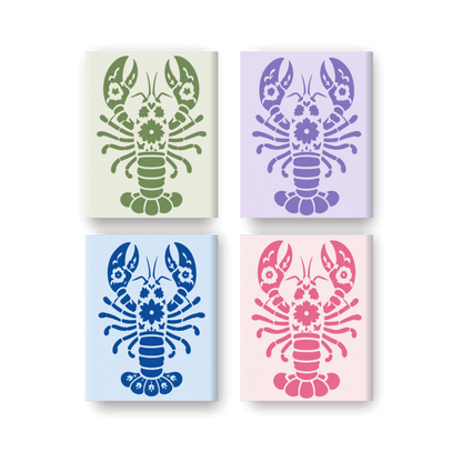 4 Mini Paintings | Delfts Kreeften Set