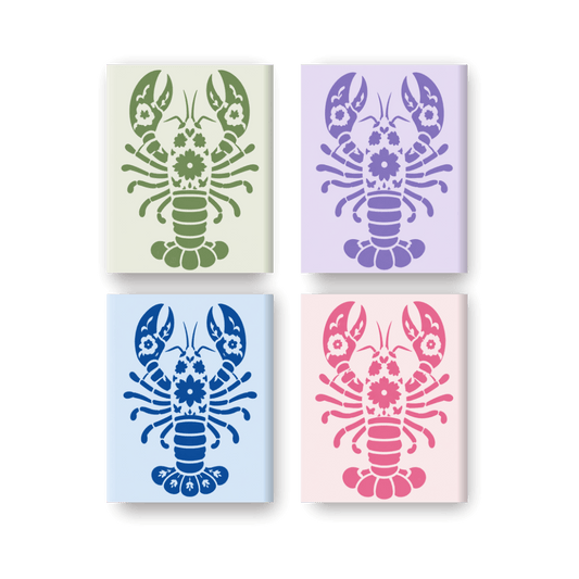 4 Mini Paintings | Delfts Kreeften Set