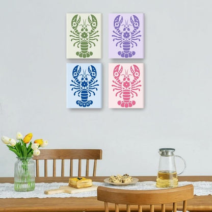 4 Mini Paintings | Delfts Kreeften Set