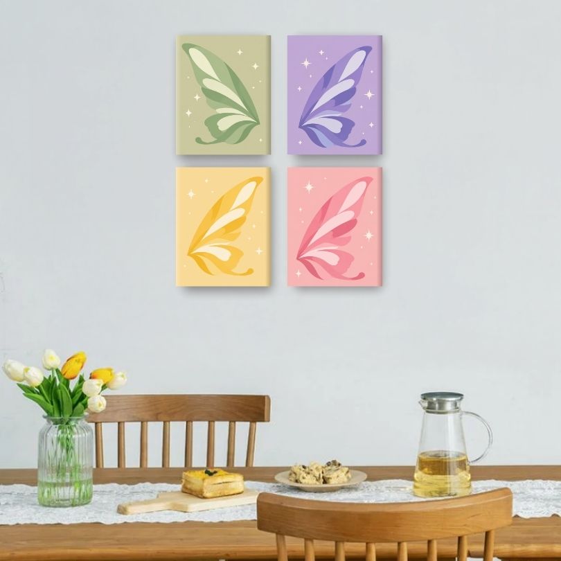 4 Mini Paintings | Feeënvleugels Set