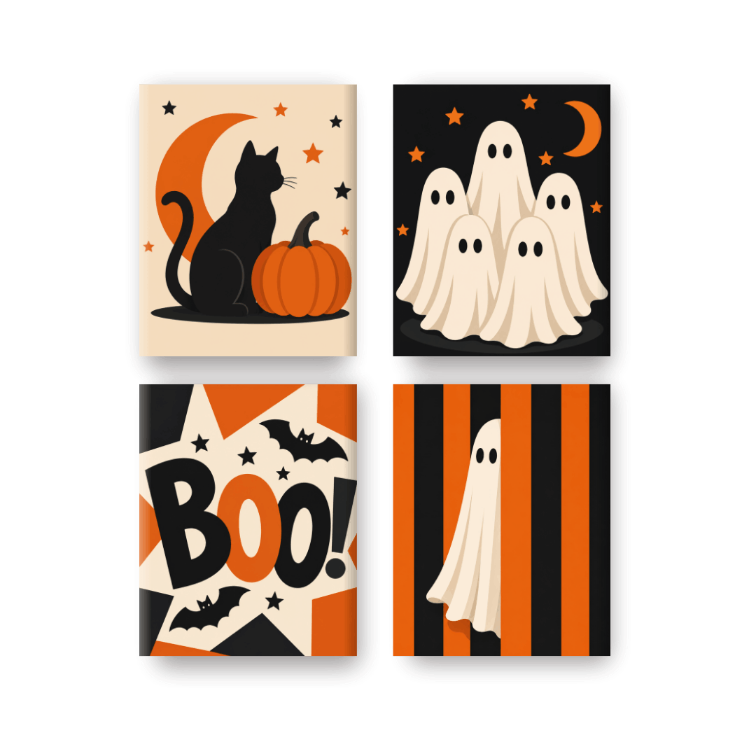 4 Mini Paintings | Boo Crew Set - Schilder Op Nummers