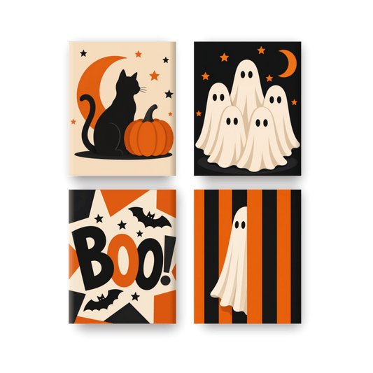 4 Mini Paintings | Boo Crew Set - Schilder Op Nummers