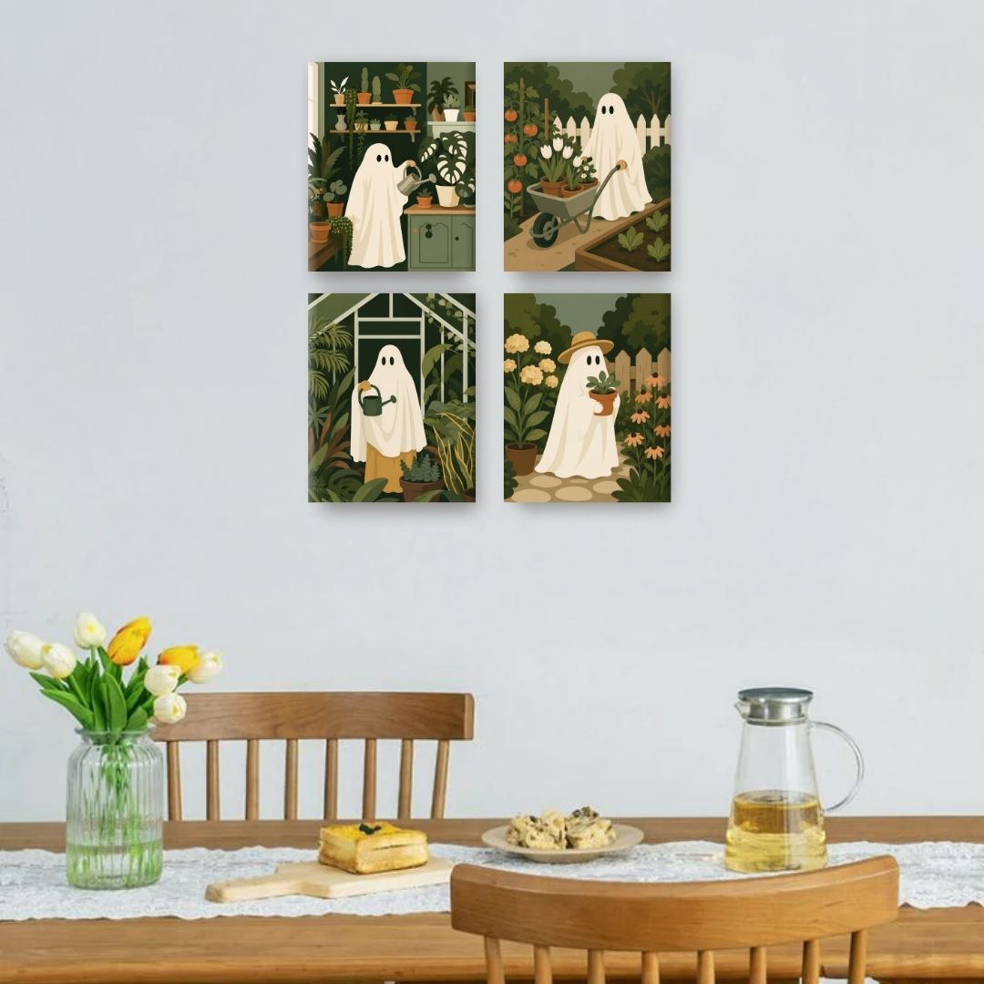 4 Mini Paintings | Spook Tuin Set